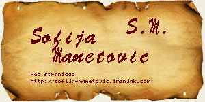 Sofija Manetović vizit kartica